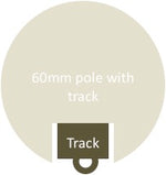 60mm Diameter Pole with inserted track, corded.
